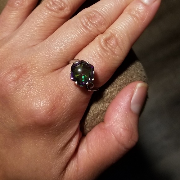 🔥LAST 1🔥NEW HEXAGON MYSTIC TOPAZ SS RING - Picture 8 of 8